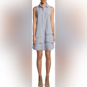 Finley Blue and White striped Shirtdress. Size small.